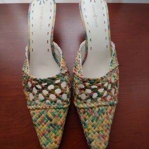 Women's Multi-Colored Kitten Heel Mules